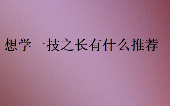 想學(xué)一技之長有什么推薦