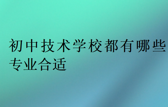 初中技術(shù)學(xué)校都有哪些專業(yè)合適
